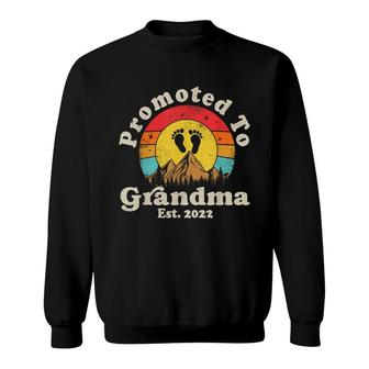 Promoted To Grandma Est 2022 Retro Women First Time Grandma Sweatshirt - Seseable