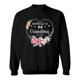 Promoted To Grandma Est 2022 Women Floral First Time Grandma Sweatshirt - Seseable