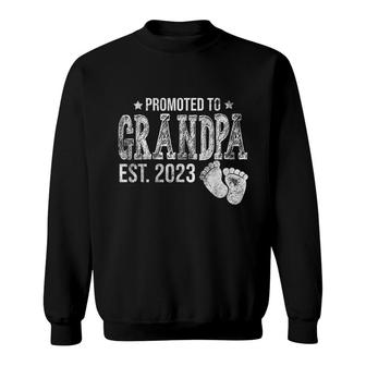 Promoted To Grandpa 2023 Soon To Be Grandfather New Grandpa Sweatshirt - Thegiftio UK
