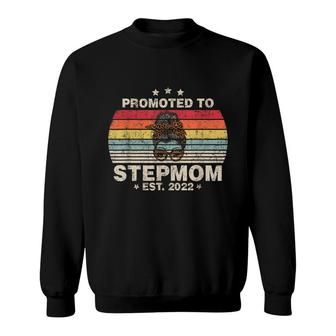 Promoted To Stepmom Est 2022 Women Retro First Time Step Mom Sweatshirt - Seseable