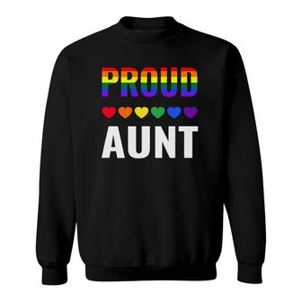 Proud Aunt Gay Pride Month Lgbt Ally Family Lesbian Unisex Sweatshirt - Seseable