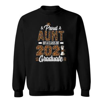 Proud Aunt Of A Class Of 2021 Graduate Senior 21 Leopard Sweatshirt - Seseable