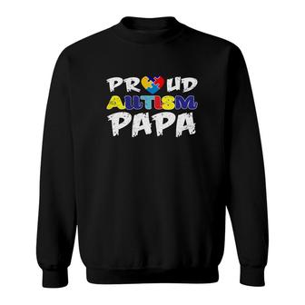 Proud Autism Papa Gifts Autism Awareness Family 2018 Sweatshirt - Monsterry DE