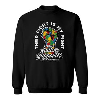 Proud Autism Supporter Their Fight Is My Fight Sweatshirt | Mazezy