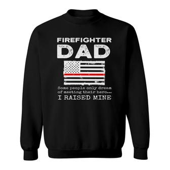 Proud Firefighter Dad Fireman Father American Flag Sweatshirt - Seseable