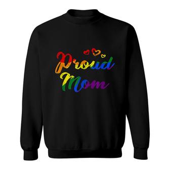 Proud Mom Gay Pride Flag Mommy Traditional Gay Pride Flag Sweatshirt - Thegiftio UK