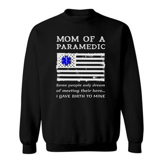 Proud Paramedic Mom Mother Usa American Flag Medical Symbol Sweatshirt - Seseable