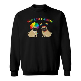 Pugs Love Everyone Gay Pride Tee Sweatshirt | Mazezy