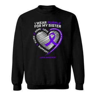 Purple Ribbon Gifts Men Women Warrior Sister Lupus Awareness Sweatshirt - Seseable