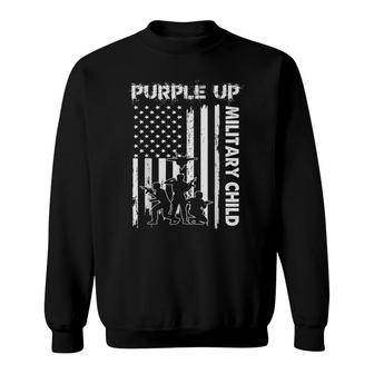 Purple Up For Military Kids Month Of Military Child Flag Sweatshirt - Seseable