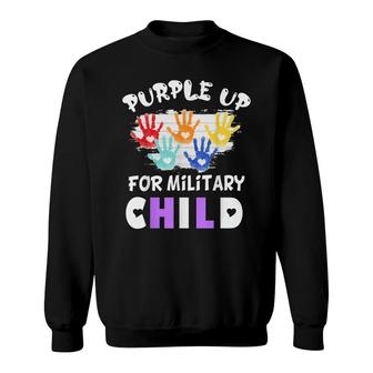 Purple Up For Military Kids Month Of The Military Child Hand Sweatshirt - Seseable