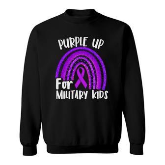 Purple Up For Military Kids Purple Month Vintage Us Sweatshirt | Mazezy