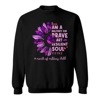 Purple Up For Military Kids Sunflower Military Child Month Sweatshirt - Seseable