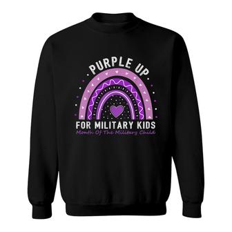 Purple Up Military Kids 2022 Child Month Us Flag Sweatshirt - Seseable