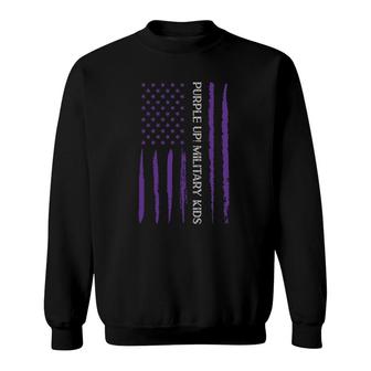 Purple Up Military Kids Usa Support American Military Kids Sweatshirt | Mazezy