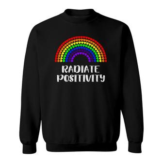 Radiate Positivity Rainbow Hearts Love Mental Health Matters Sweatshirt - Seseable