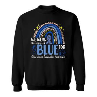 Rainbow We Wear Blue Child Abuse Prevention Month Awareness Sweatshirt - Seseable