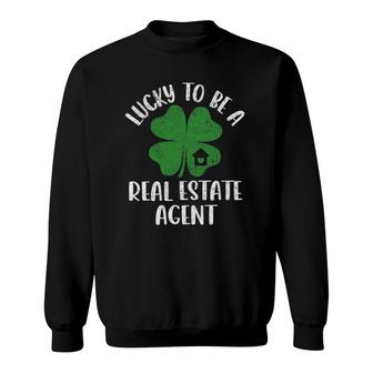 Real Estate Agent Lucky St Patricks Day Realtor Sweatshirt - Seseable