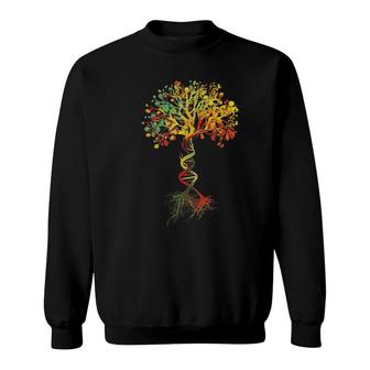 Reality Glitch Dna Tree Life Biologist Science Earth Day Sweatshirt - Seseable