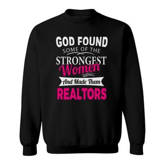 Realtors Real Estate Agents God Strong Women Career Sweatshirt - Seseable