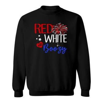 Red White & Boozy 4Th Of July Usa Jesus Patriotic American Sweatshirt - Seseable