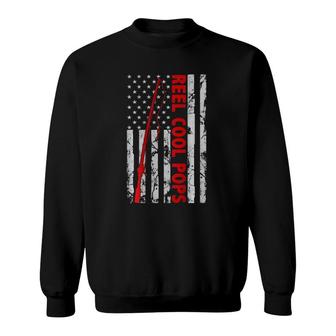 Reel Cool Pops Fishing American Flag Gift For Fisherman Sweatshirt - Seseable