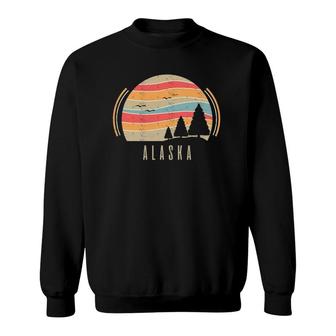 Retro Alaska Home Alaska State Sweatshirt - Seseable