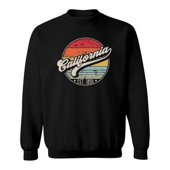 Retro California Home State Ca Cool 70S Style Sunset Sweatshirt - Seseable
