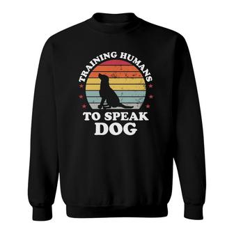 Retro Dog Commands Obedience Training Funny Dog Trainer Sweatshirt - Seseable