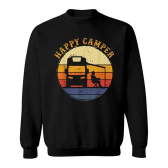 Retro Happy Camper Rv Camping Fun Gift For The Camping Sweatshirt - Thegiftio UK