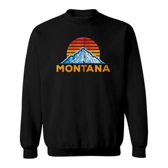 Retro Montana Home Graphic Icon Souvenir Us State Pride Top Zip Sweatshirt - Seseable