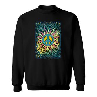 Retro Peace Vintage 60S 70S Hippie Gift Tie Dye Sweatshirt - Seseable