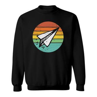 Retro Vintage Paper Airplane Lover Aviation Day Gift Ideas Sweatshirt - Seseable