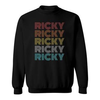 Retro Vintage Ricky Personalized Custom Sweatshirt - Thegiftio UK