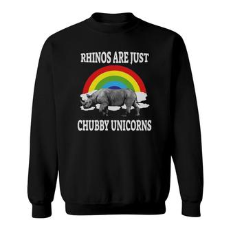 Rhinos Are Just Chubby Unicorns Gifts Sweatshirt | Mazezy