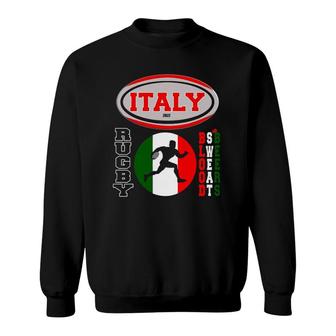 Rugby Italy Design Italian Flag Rugby Ball Funny Sweatshirt - Seseable