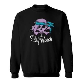 Salty Wench Girl Pirate Skull Crossbones Anchor Tee Sweatshirt - Thegiftio UK