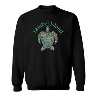 Sanibel Island Tribal Turtle Gift Sweatshirt | Mazezy