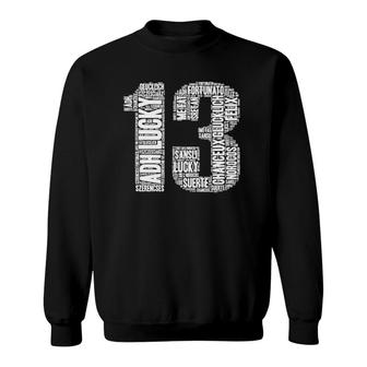 Say Lucky In 13 Different Languages Lucky Gift Sweatshirt | Mazezy