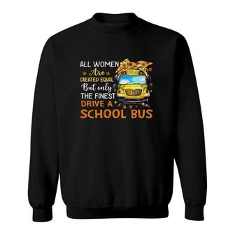 School Bus Driver The Finest Women Drive School Bus Sunflower Bandana Sweatshirt - Seseable