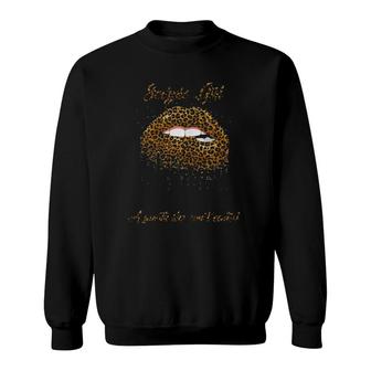 Scorpio Girl Hated By Many Loved By Plenty Heart On Her Sleeve Leopard Lips Version Sweatshirt - Seseable
