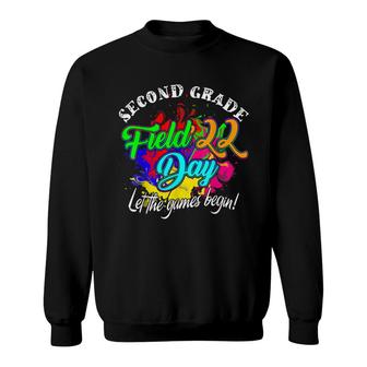 Second Grade Field Day 2022 Let The Games Begin Kids Teacher Sweatshirt - Seseable