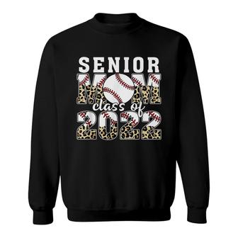 Senior Mom Class Of 2022 Baseball Mom Graduation Leopard Sweatshirt - Seseable