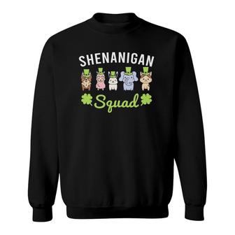 Shenanigan Squad Matching Cute Animals St Patricks Day Sweatshirt - Thegiftio UK