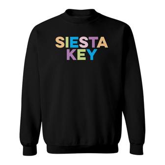 Siesta Key Florida Colorful Vacation Sweatshirt | Mazezy