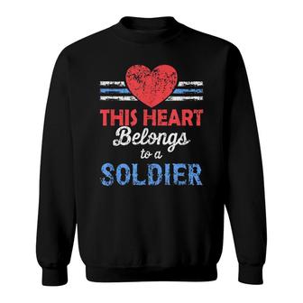 Soldiers Wife My Heart Belongs To A Soldier Military Sweatshirt - Seseable