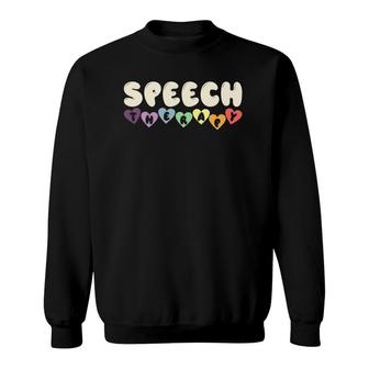 Speech Therapy Colorful Hearts Speech Language Therapist Sweatshirt | Mazezy