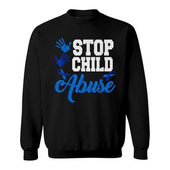 Stop Child Abuse Cool Child Abuse Prevention Awareness Sweatshirt - Seseable