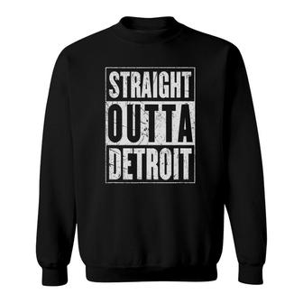 Straight Outta Detroit Motor City Distressed Look Sweatshirt - Thegiftio UK