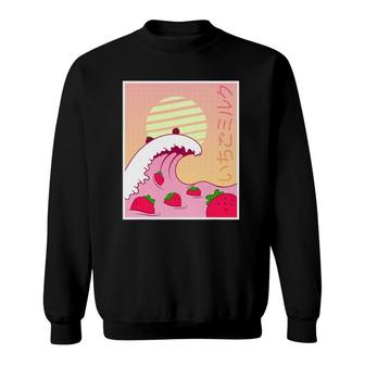 Strawberry Milkshake Funny Retro 90S Pink Japanese Kawaii Sweatshirt | Seseable UK